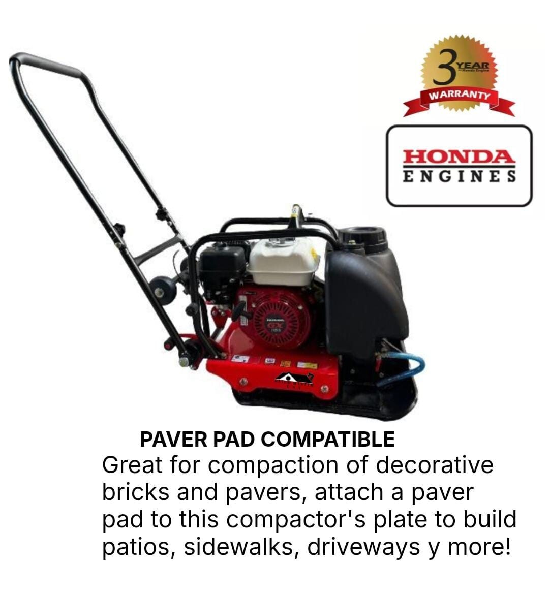 Plate Compactor GX160 Honda Engine Tamper Dirt Soil Asphalt with FREE PAVER PAD Plate Compactor GX160 Honda Engine Tamper Dirt Soil Asphalt with FREE PAVER PAD