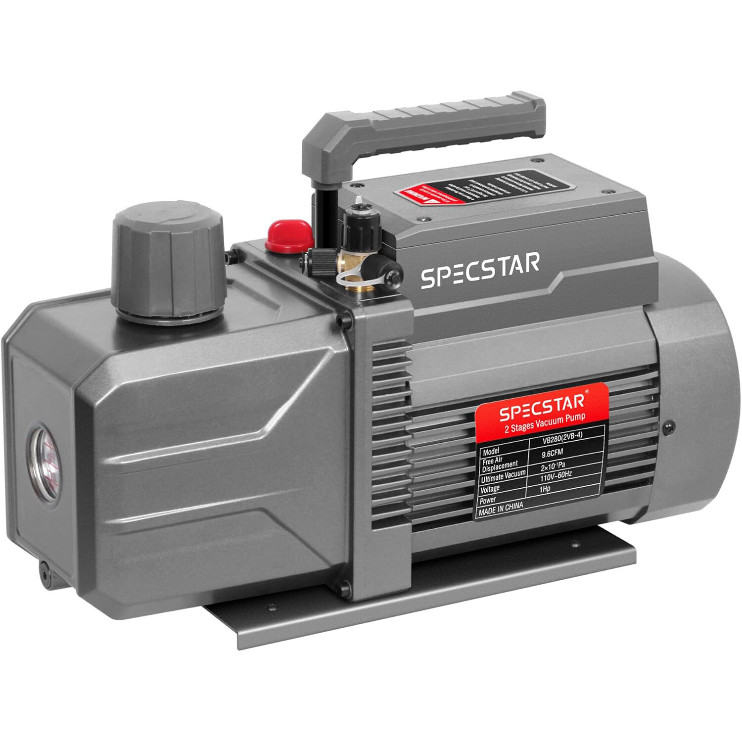 9.6 CFM Vacuum Pump 1HP Dual Stage HVAC Rotary Vane R134a R410a R22 R12 110V