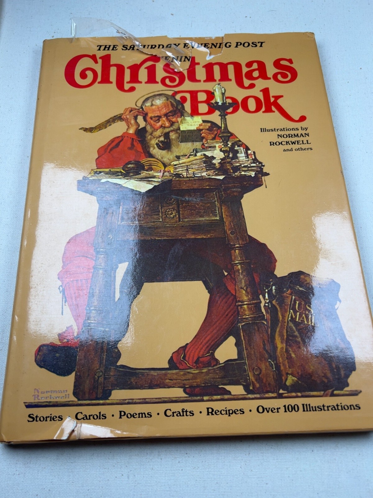 Vintage 1979 Saturday Evening Post Christmas Book Norman Rockwell 5th Printing