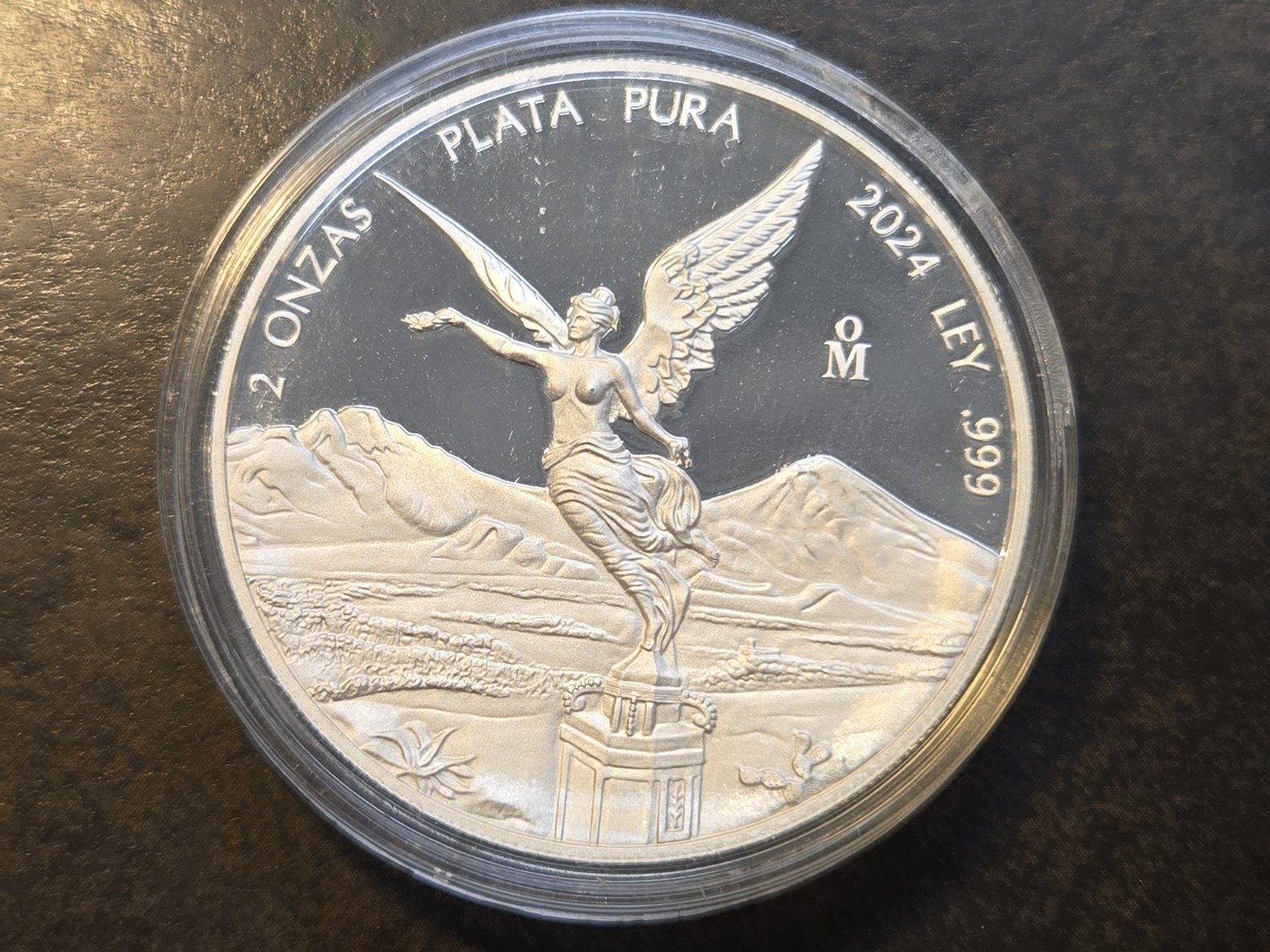 2024 MO Mexico 2 Onzas 2 oz .999 Fine Proof Silver Libertad Coin in Capsule