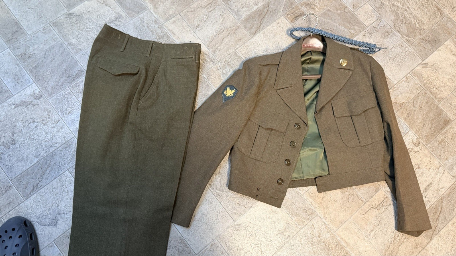 Men\'s Vintage 1950s US Army Eisenhower Jacket & Wool Trousers Uniform Se