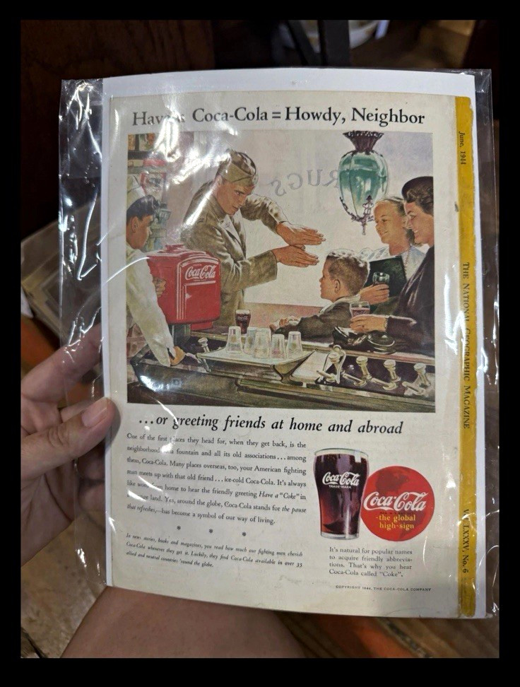 1944 vintage Coca-Cola magazine advertisement World War II soldier 1944 vintage Coca-Cola magazine advertisement World War II soldier