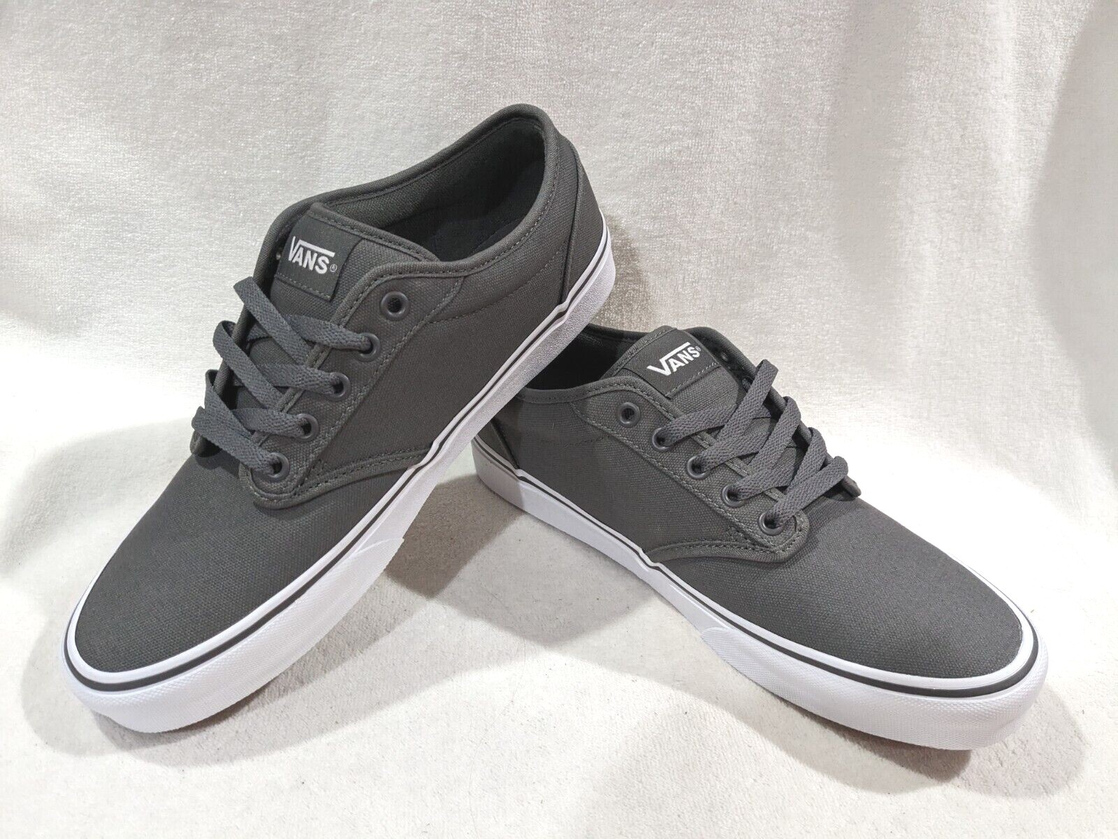 Vans Men\'s Atwood Pewter/White Canvas Skate Shoes - Assorted Sizes NWB Vans Men\'s Atwood Pewter/White Canvas Skate Shoes - Assorted Sizes NWB