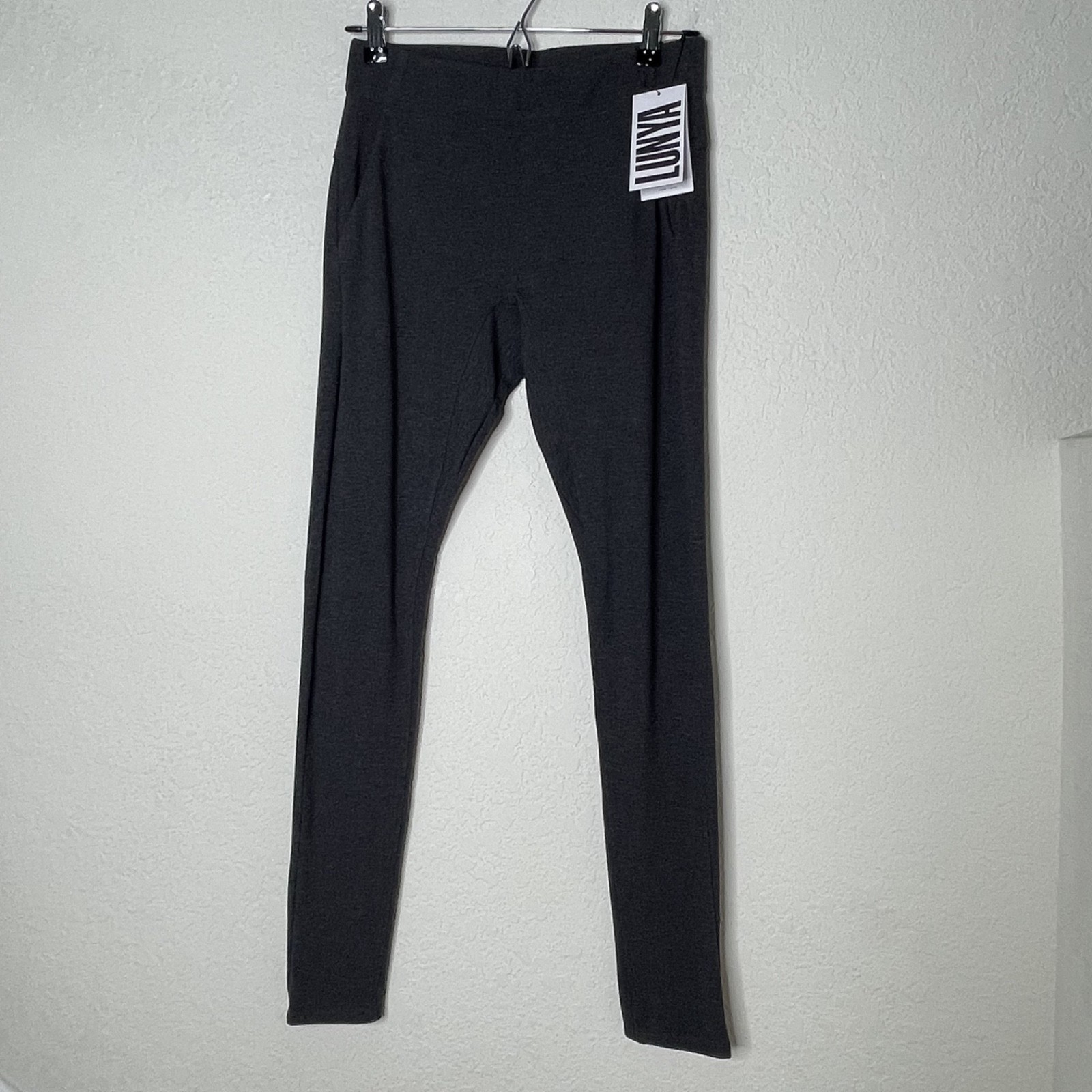NWT Lunya Restore Pocket Leggings Lounge Sleepwear Pima Cotton Blend Size S Gray