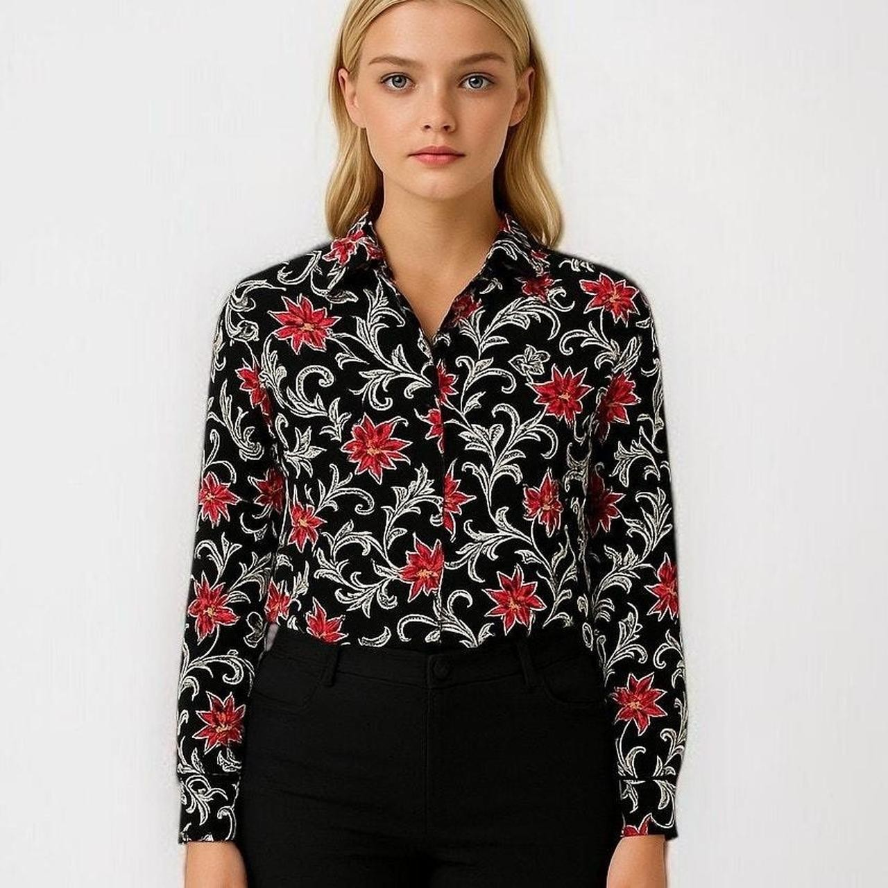 Black White Alfred Dunner Blouses L Black White Alfred Dunner Blouses L