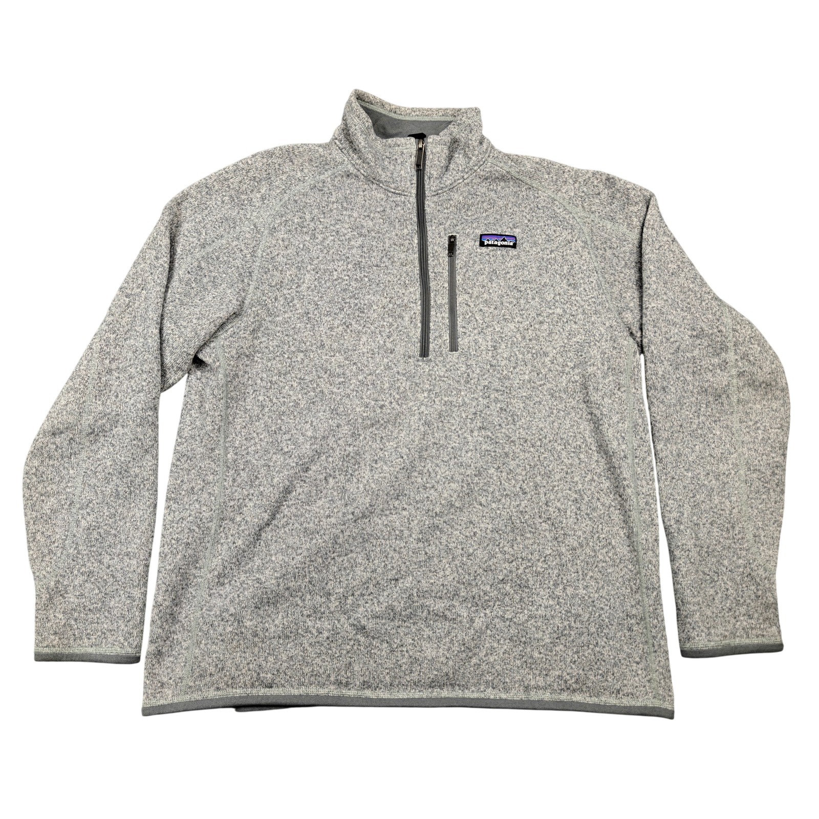 Patagonia Sweater Mens XL Gray 1/4 Zip Mock Neck Lined Heavyweight Pullover