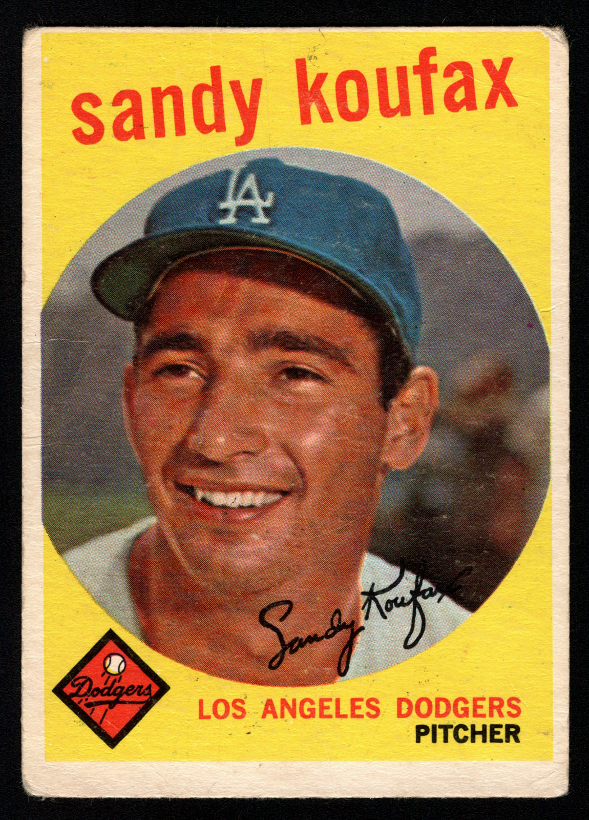 1959 Topps Sandy Koufax #163 Baseball Card HOF - Dodgers (crease) 1959 Topps Sandy Koufax #163 Baseball Card HOF - Dodgers (crease)