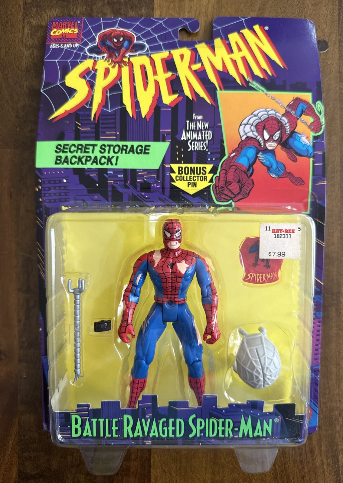 RARE Toybiz Battle Ravaged Spider-Man The Animated Series Figure NEW RARE Toybiz Battle Ravaged Spider-Man The Animated Series Figure NEW