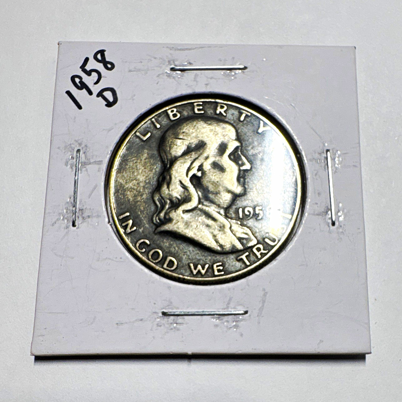 1958-D Franklin Half Dollar 50C Business Strike 90% Silver KM#199 1958-D Franklin Half Dollar 50C Business Strike 90% Silver KM#199
