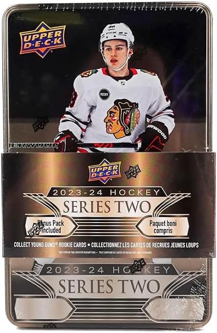 2023-24 Upper Deck Series 2 Hockey Tin Factory Sealed 99 Cards 2 Young Guns