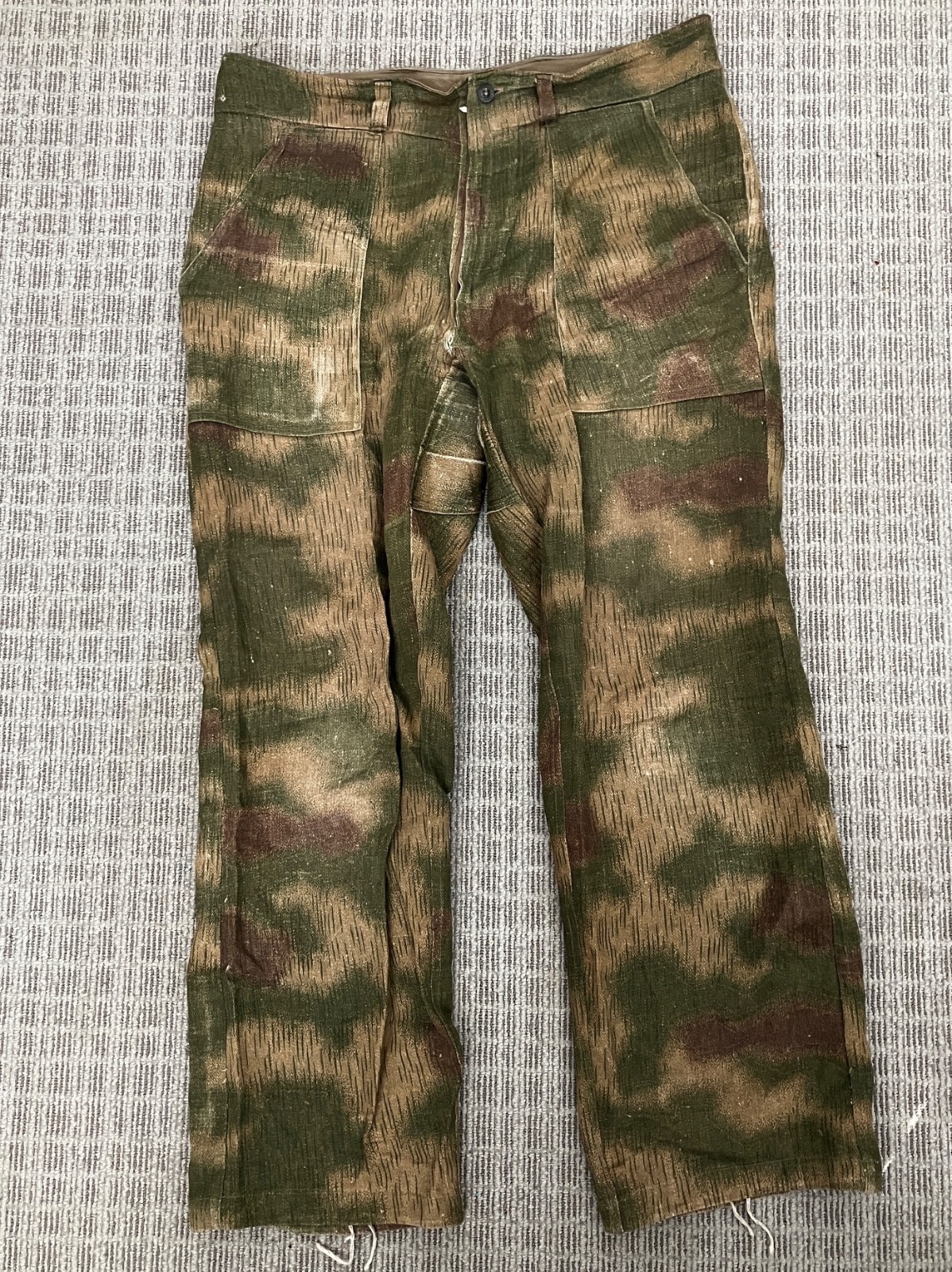 WWII German Swamp Pattern Field-Made Trousers - Original Fabric WWII German Swamp Pattern Field-Made Trousers - Original Fabric