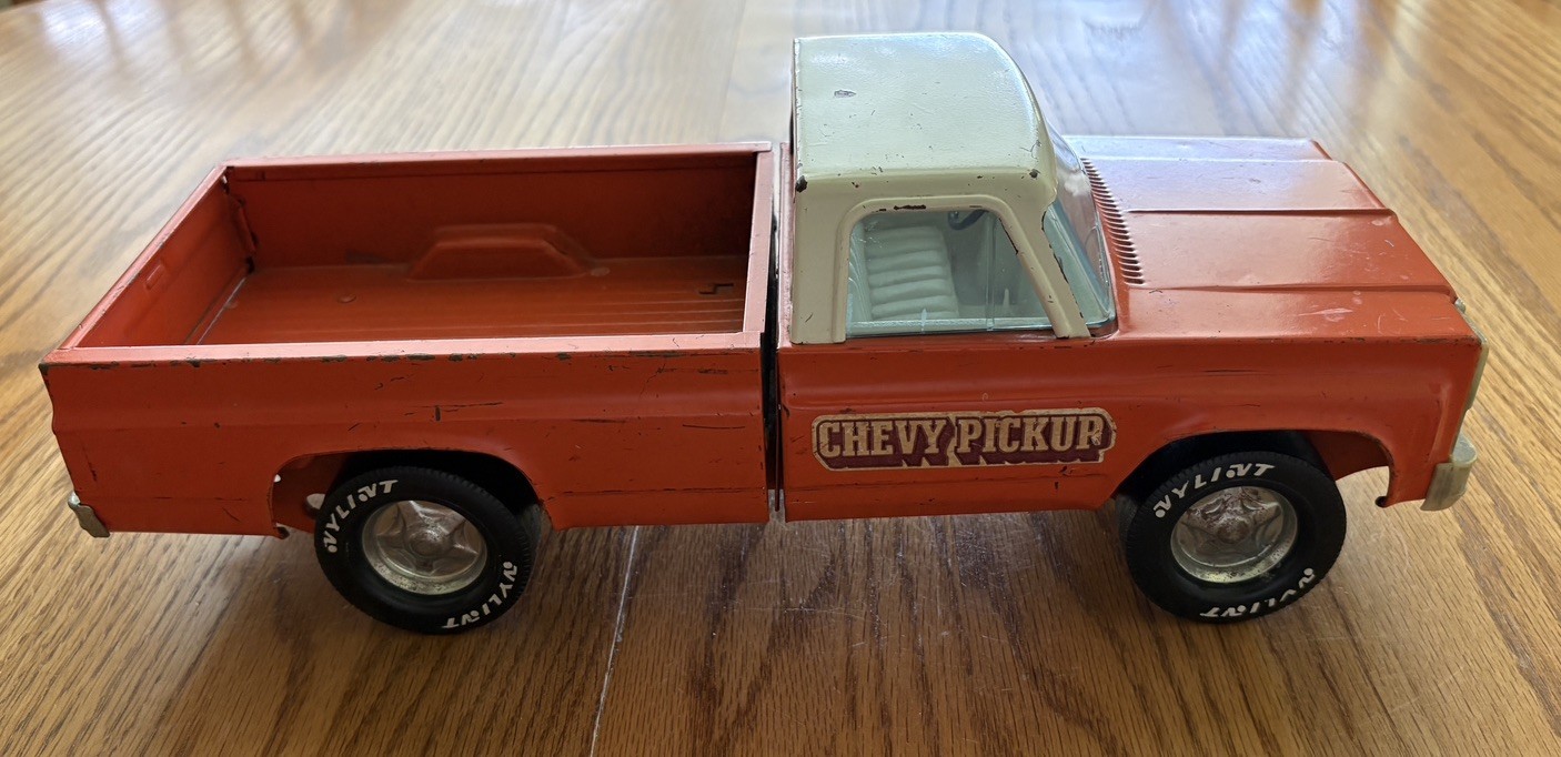 Vintage 1970s Nylint Orange Chevy Truck Pick Up Truck Pressed Steel Vintage 1970s Nylint Orange Chevy Truck Pick Up Truck Pressed Steel