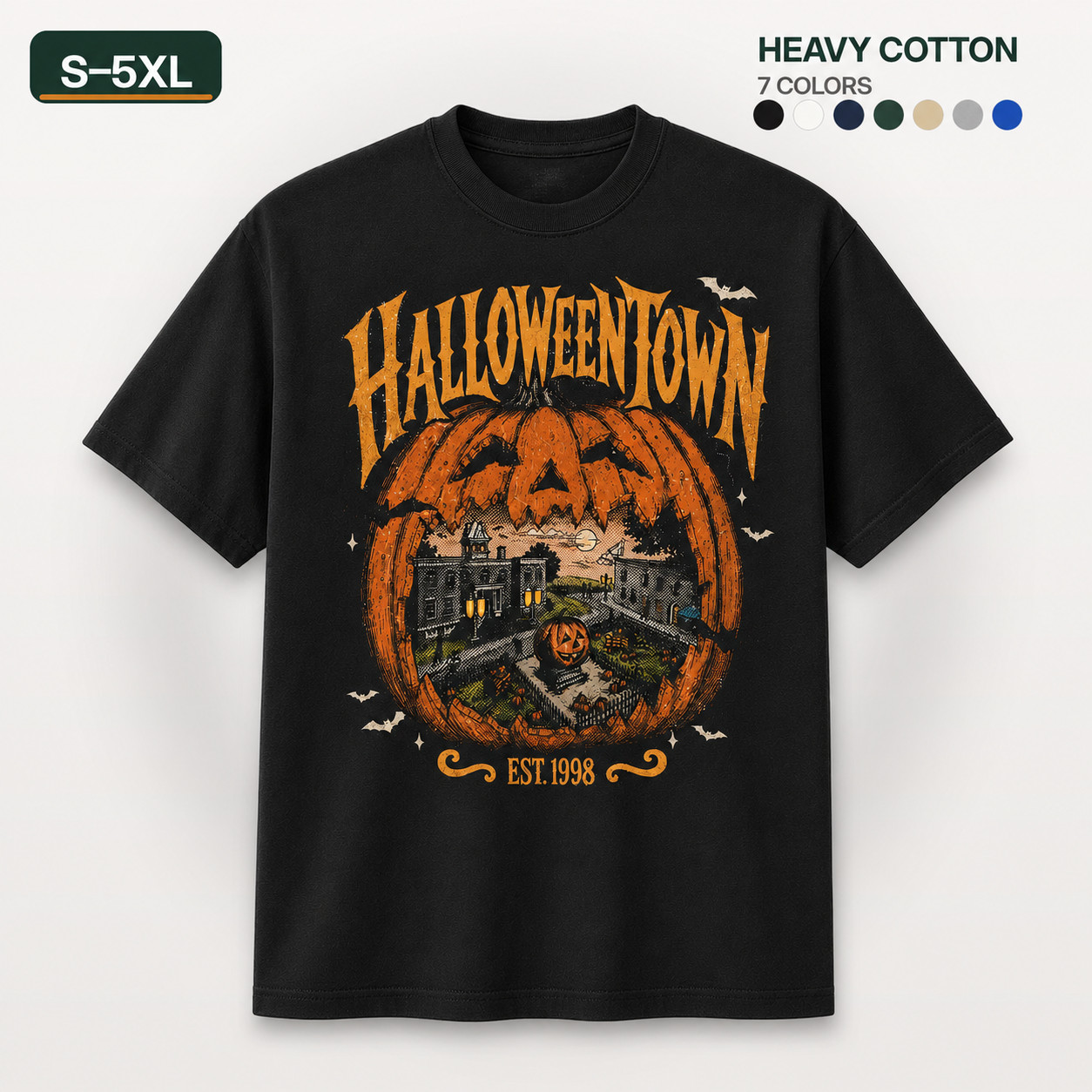 Halloweentown Est 1998 Halloween T Shirt Retro Pumpkin Unisex Graphic Tee