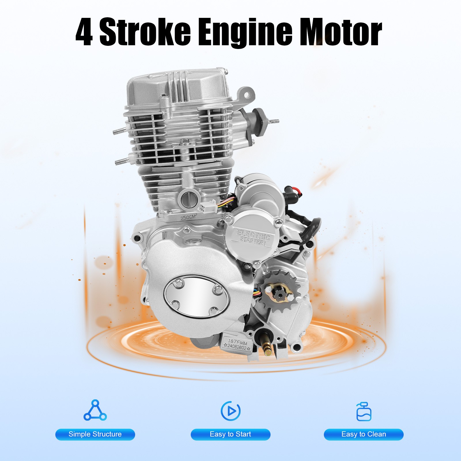 200CC 250cc CG250 4-Stroke ATV ENGINE MOTOR 5-Speed Transmission CDI DIRT BIKE