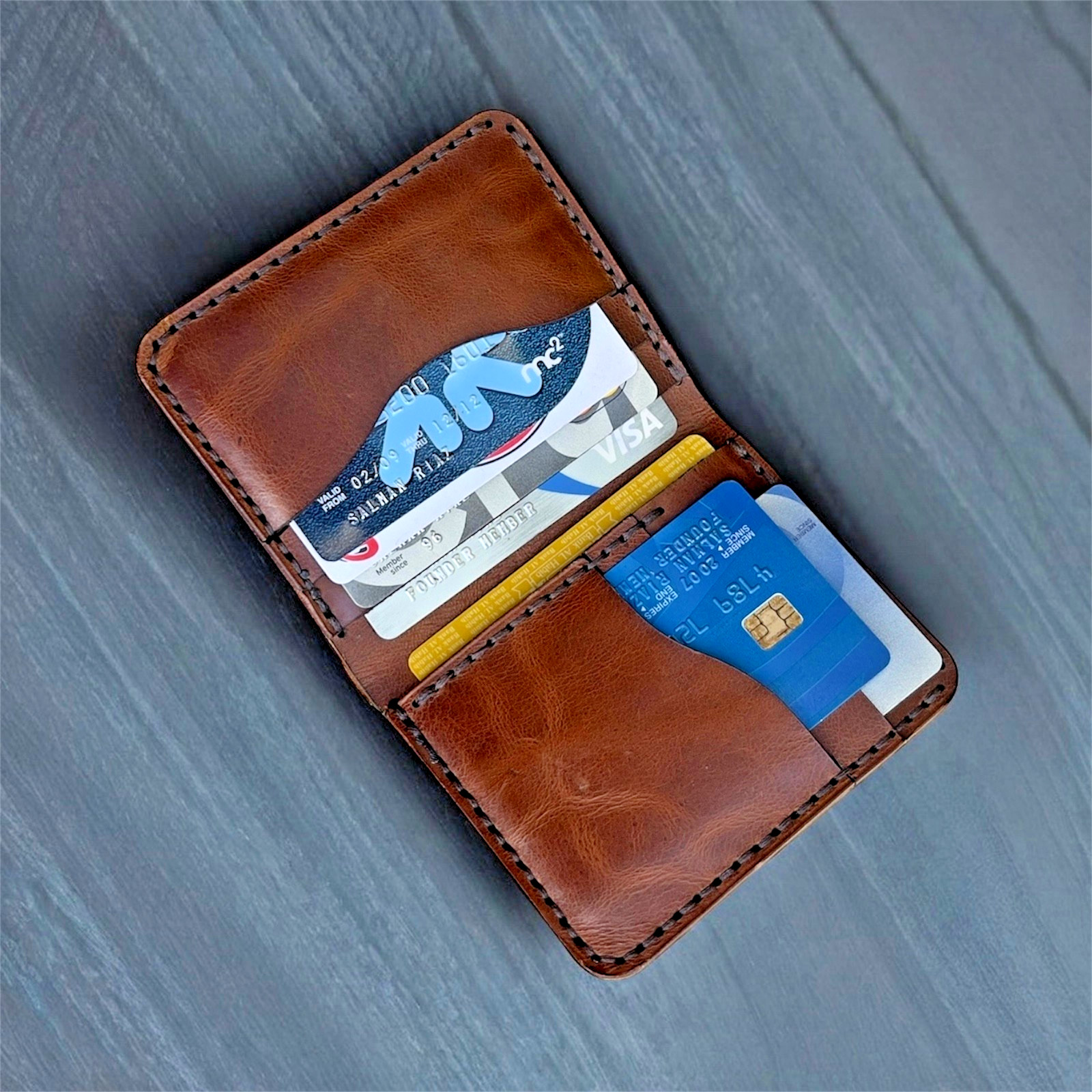 Premium Handmade Leather Bifold Wallet Full Grain Leather Perfect Gift for Mens