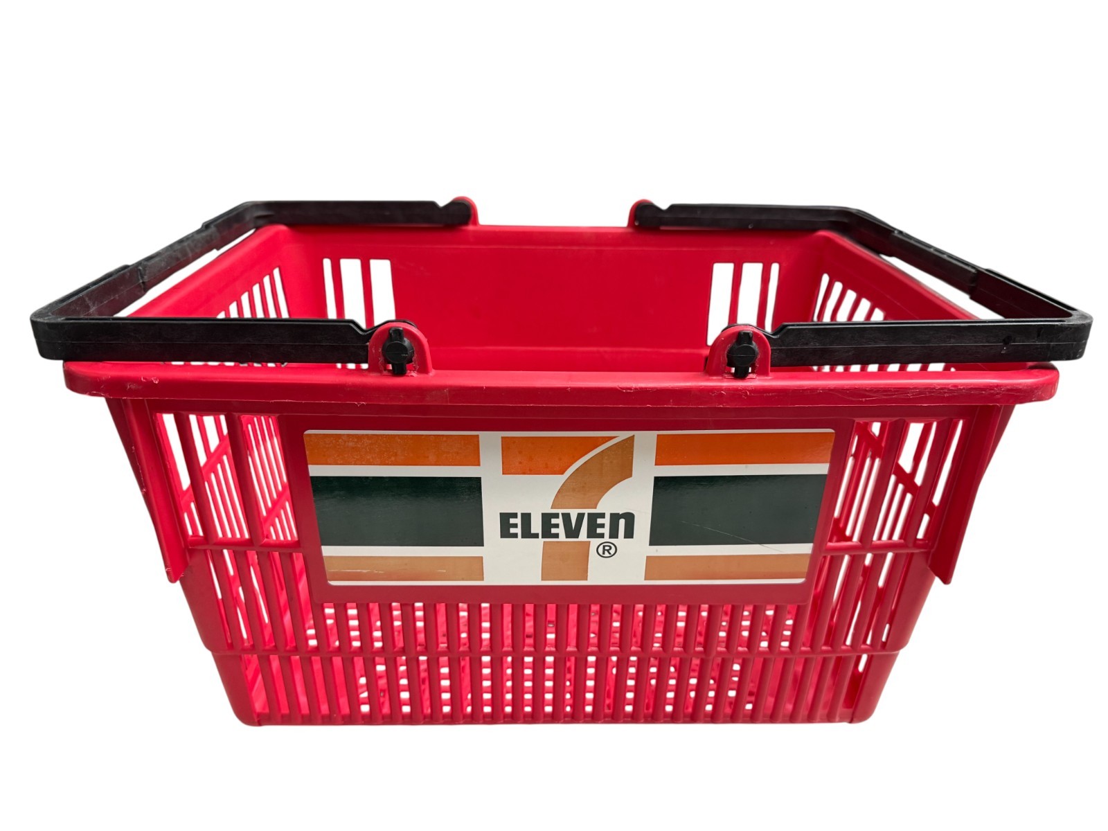 Vintage 7-11 Red Plastic Shopping Basket Rare Convenience Store Advertising Vintage 7-11 Red Plastic Shopping Basket Rare Convenience Store Advertising