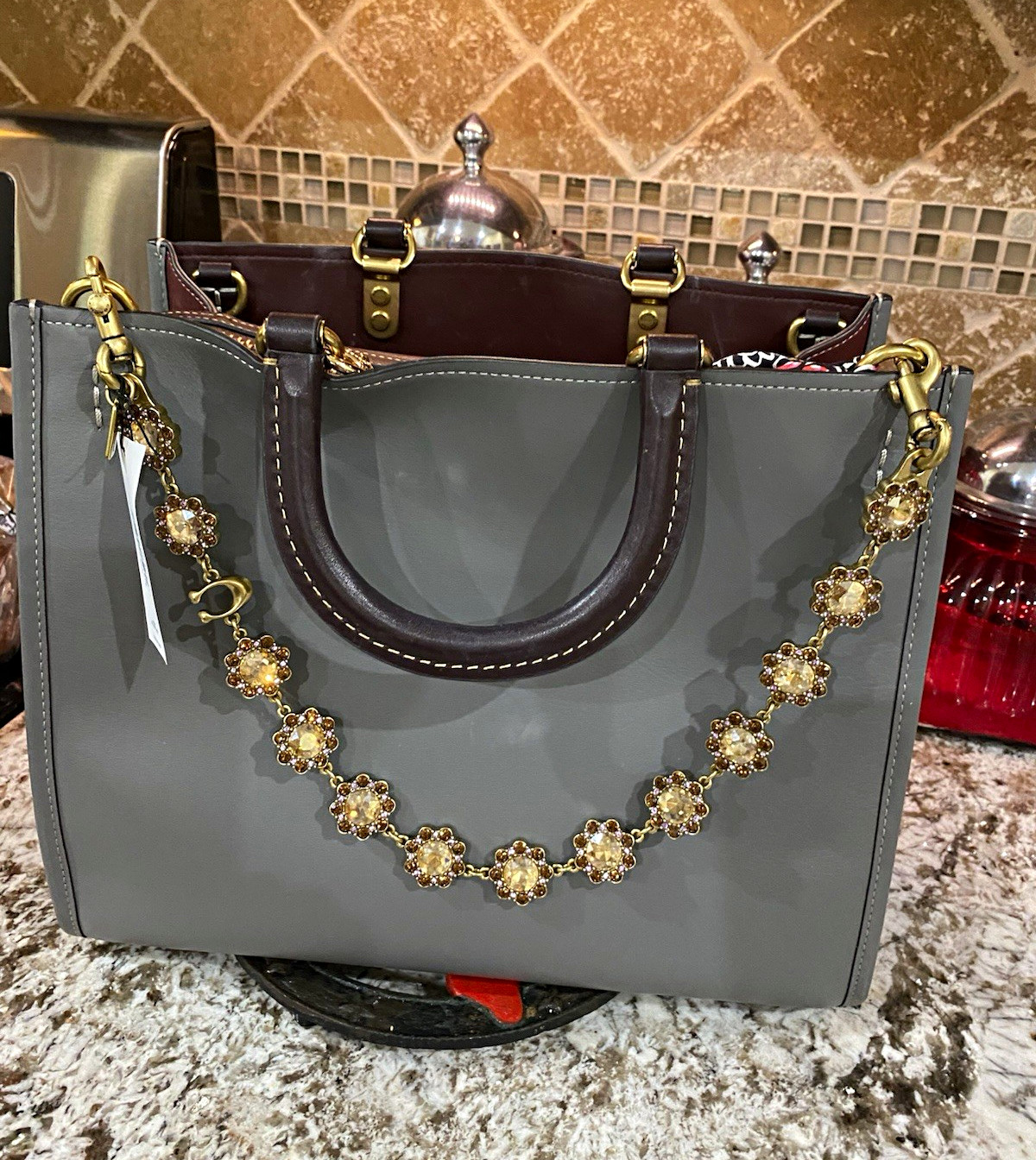 Coach Pink and Gold 20 in charm chain only Coach Pink and Gold 20 in charm chain only
