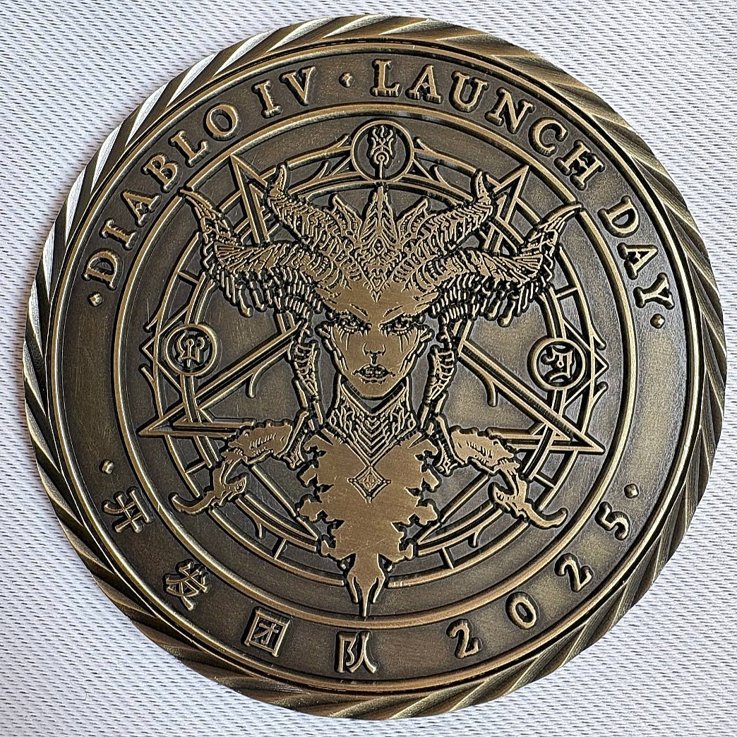 Diablo 4 IV Developer Coin Medal China Launch Day 2025 Rare Blizzard Employee Diablo 4 IV Developer Coin Medal China Launch Day 2025 Rare Blizzard Employee