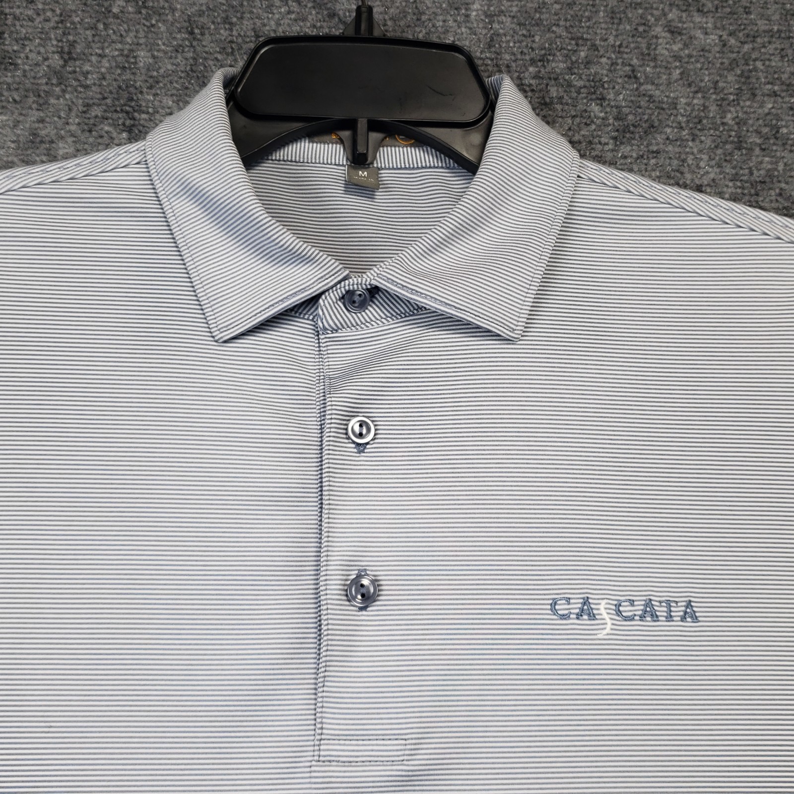 Peter Millar Summer Comfort Cascata Golf Club Polo Shirt Men Medium Striped Blue Peter Millar Summer Comfort Cascata Golf Club Polo Shirt Men Medium Striped Blue