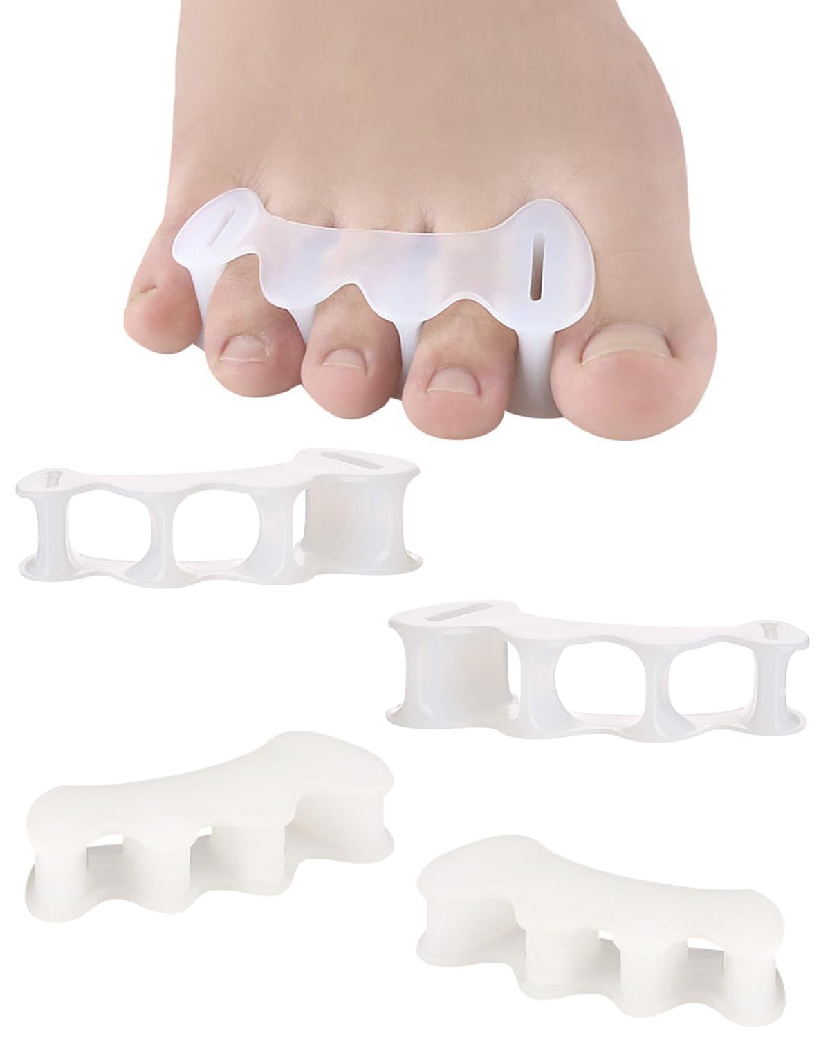 2 Pairs Toe Separators Spacers for Bunion Relief Foot Alignment Hammertoe M 2 Pairs Toe Separators Spacers for Bunion Relief Foot Alignment Hammertoe M