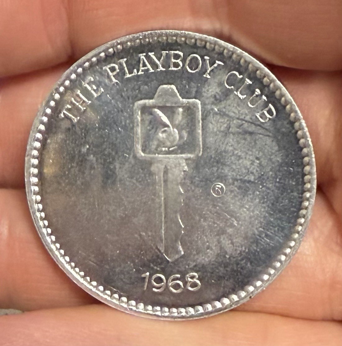 1968 The Playboy Club New Orleans Mardi Gras 39mm Aluminum Doubloon Coin 1968 The Playboy Club New Orleans Mardi Gras 39mm Aluminum Doubloon Coin