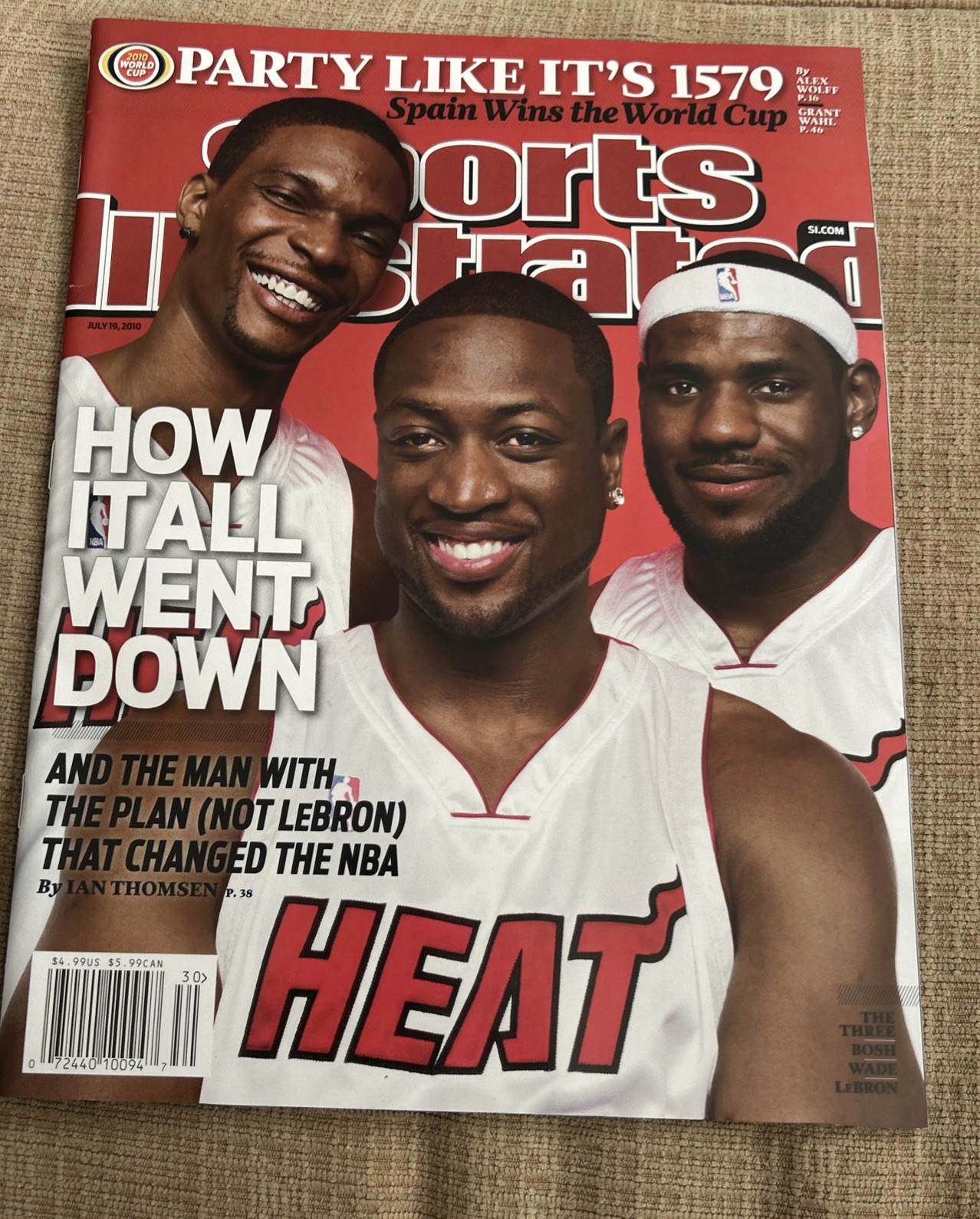Sports Illustrated July 19, 2010 Miami Heat LeBron James, Wade Bosh Newsstand