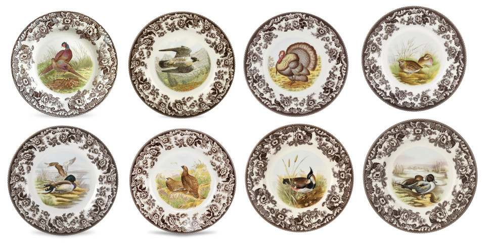 Spode Woodland Set Of 8 dinner Plates- 8 unique animals inc lapwing 3763 Spode Woodland Set Of 8 dinner Plates- 8 unique animals inc lapwing 3763