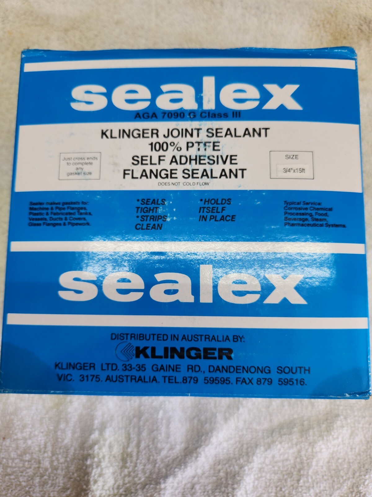 Klinger Thermoseal SEALEX PTFE Joint Sealant Width- 3/4\