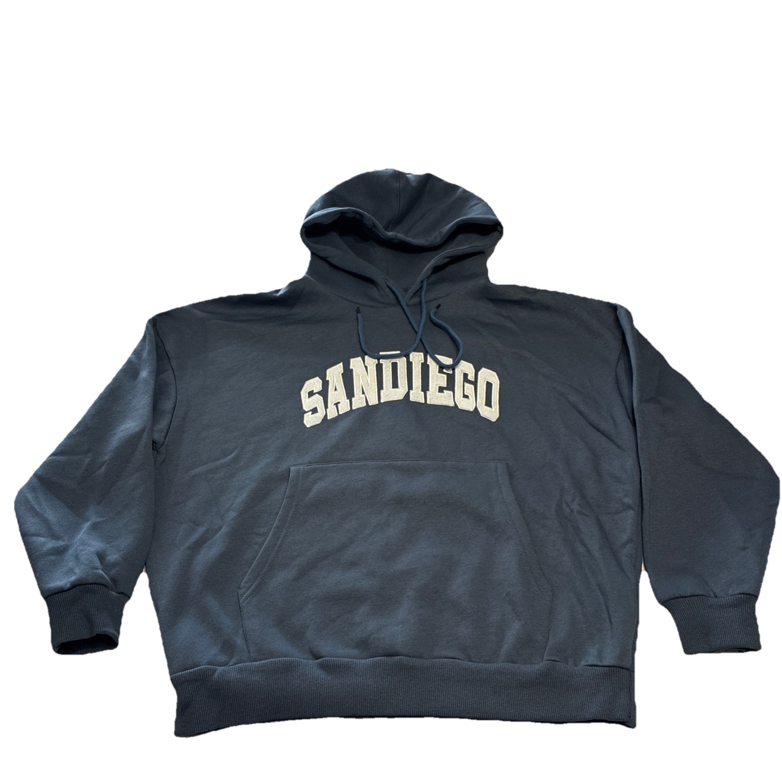 Dazy San Diego Hoodie Blue Size M Embroidered With Kangaroo Pocket.