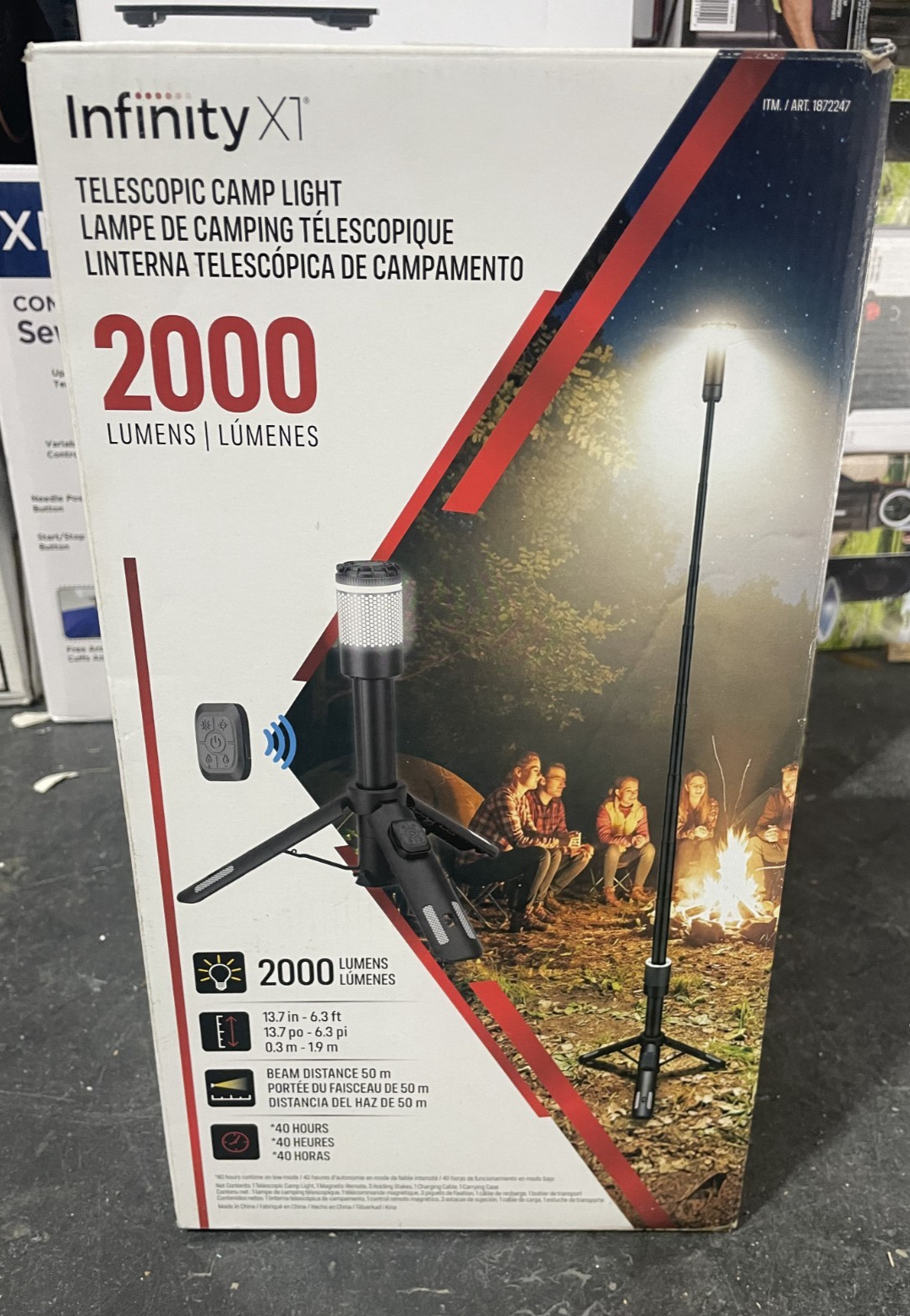 Infinity X1 LED Camping Light 2000 Lumens 6ft Telescopic Tripod w/ Remote Infinity X1 LED Camping Light 2000 Lumens 6ft Telescopic Tripod w/ Remote
