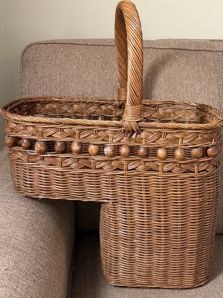 Vintage wicker stair Basket Vintage wicker stair Basket