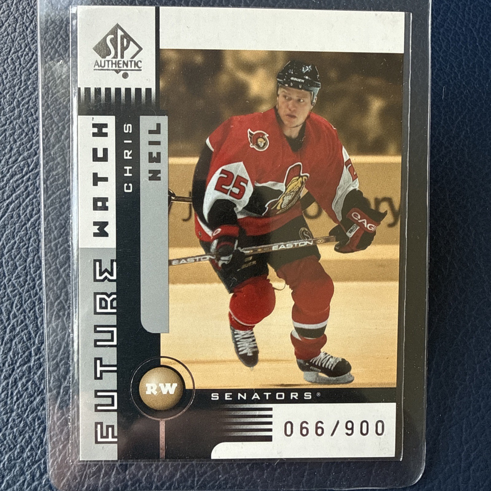 2001-02 Upper Deck SP Authentic Future Watch Chris Neil #166 66/900 Senators 2001-02 Upper Deck SP Authentic Future Watch Chris Neil #166 66/900 Senators