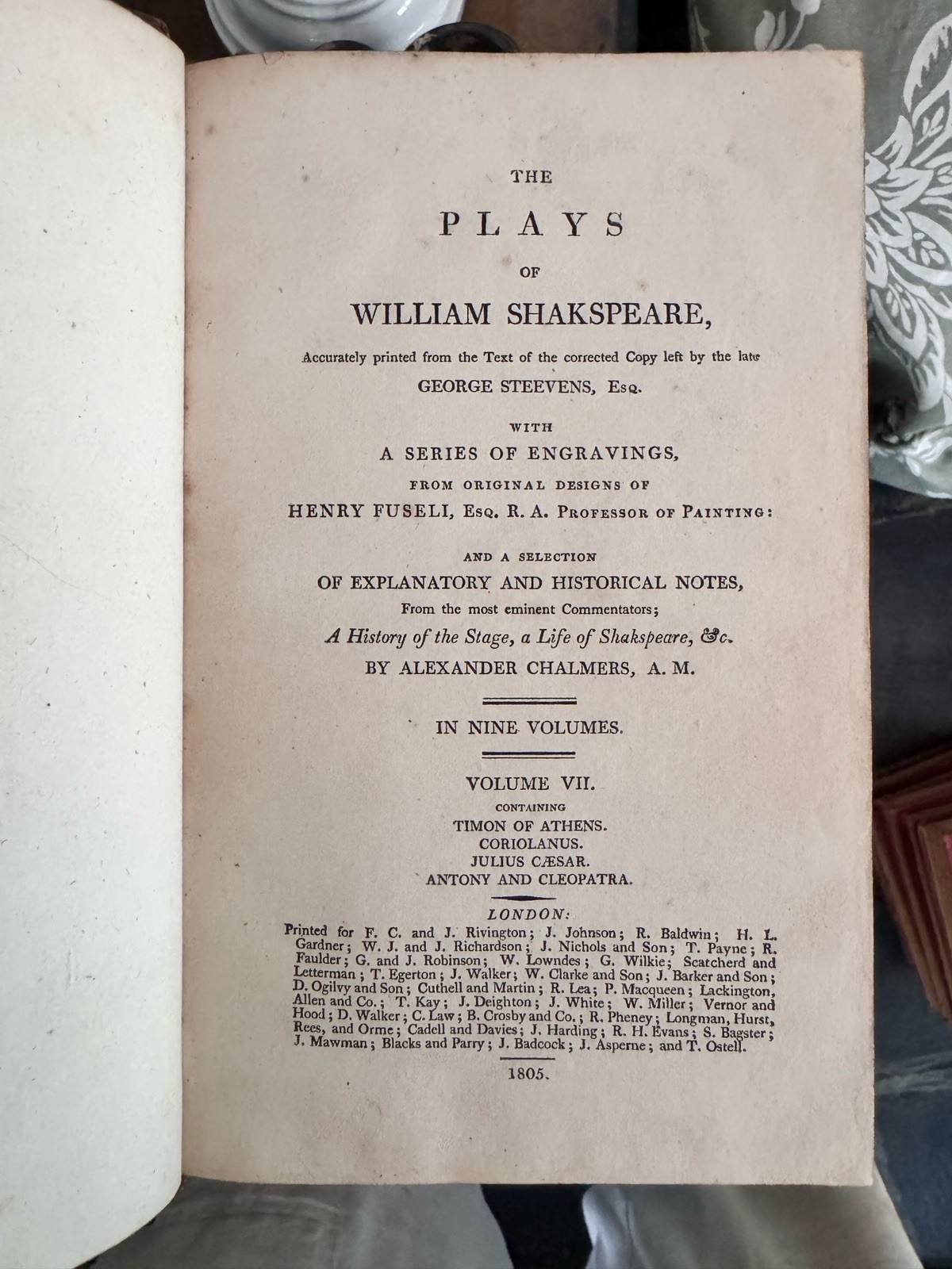 Shakespeare Plays 9 vols, Chalmers ed, Leather Bound Illustrated 1805 Shakespeare Plays 9 vols, Chalmers ed, Leather Bound Illustrated 1805