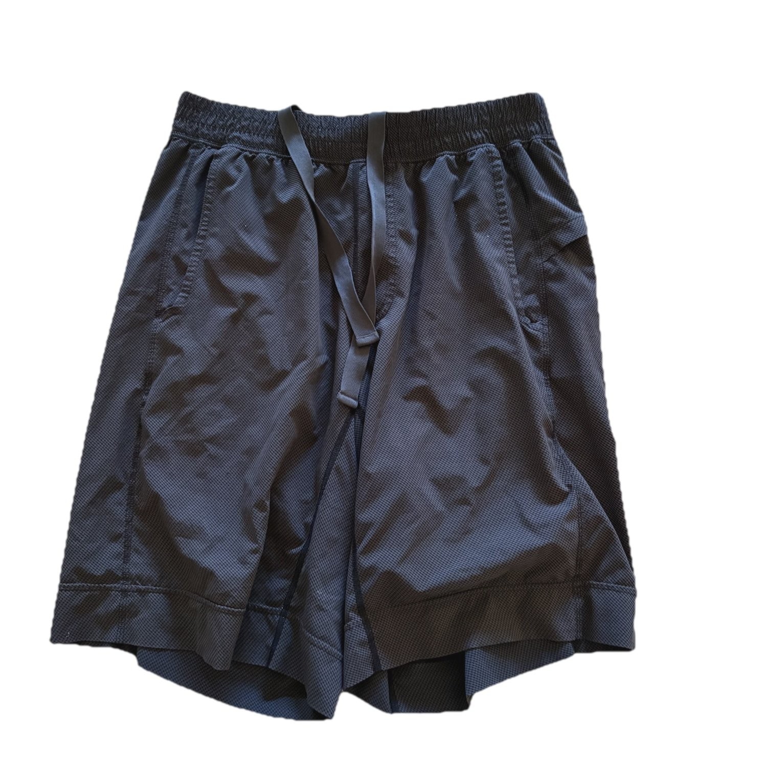 Lululemon Shorts Mens M Black Dark Gray Geometric Elastic Waist