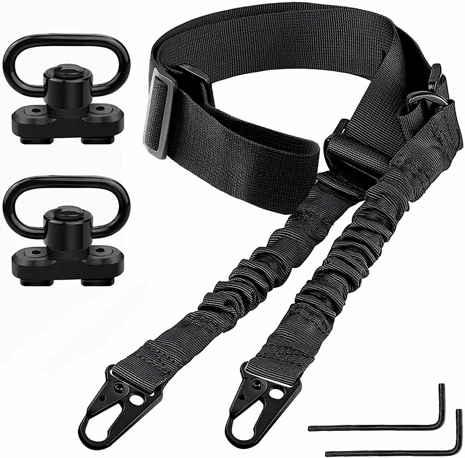 Tactical 2 Point Sling QD Swivel Rifle Adjustable Gun Sling Strap w/ MLOK Swivel