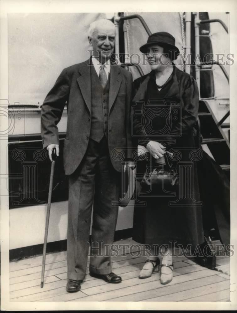 1934 Press Photo Dr. Walter Williams, wife on the S.S. Monterey in Los Angeles