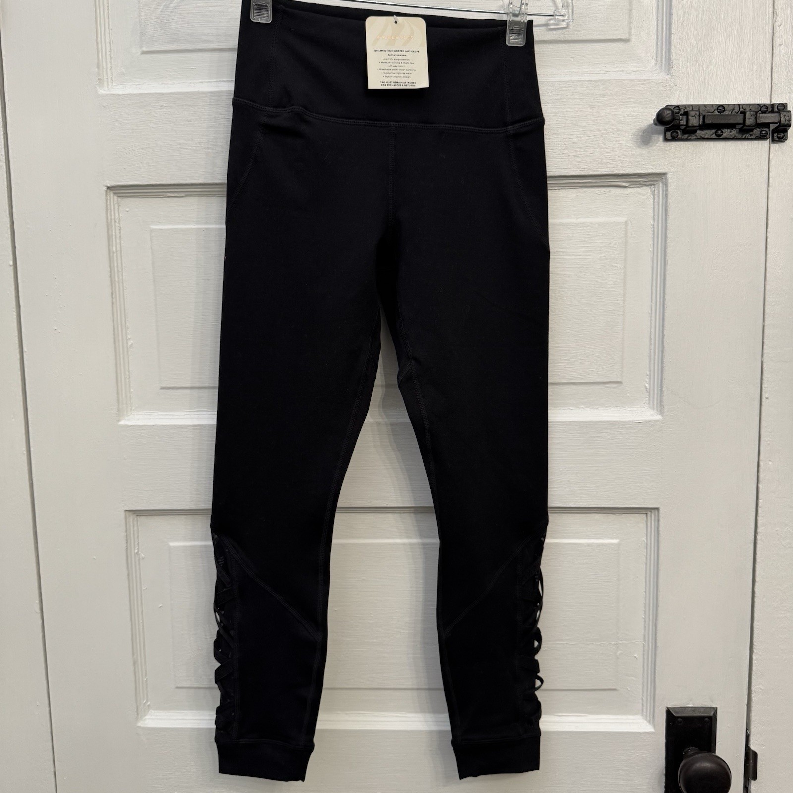 NWT Fabletics PowerHold Dynamic High Waisted Lattice 7/8 Leggings S Black