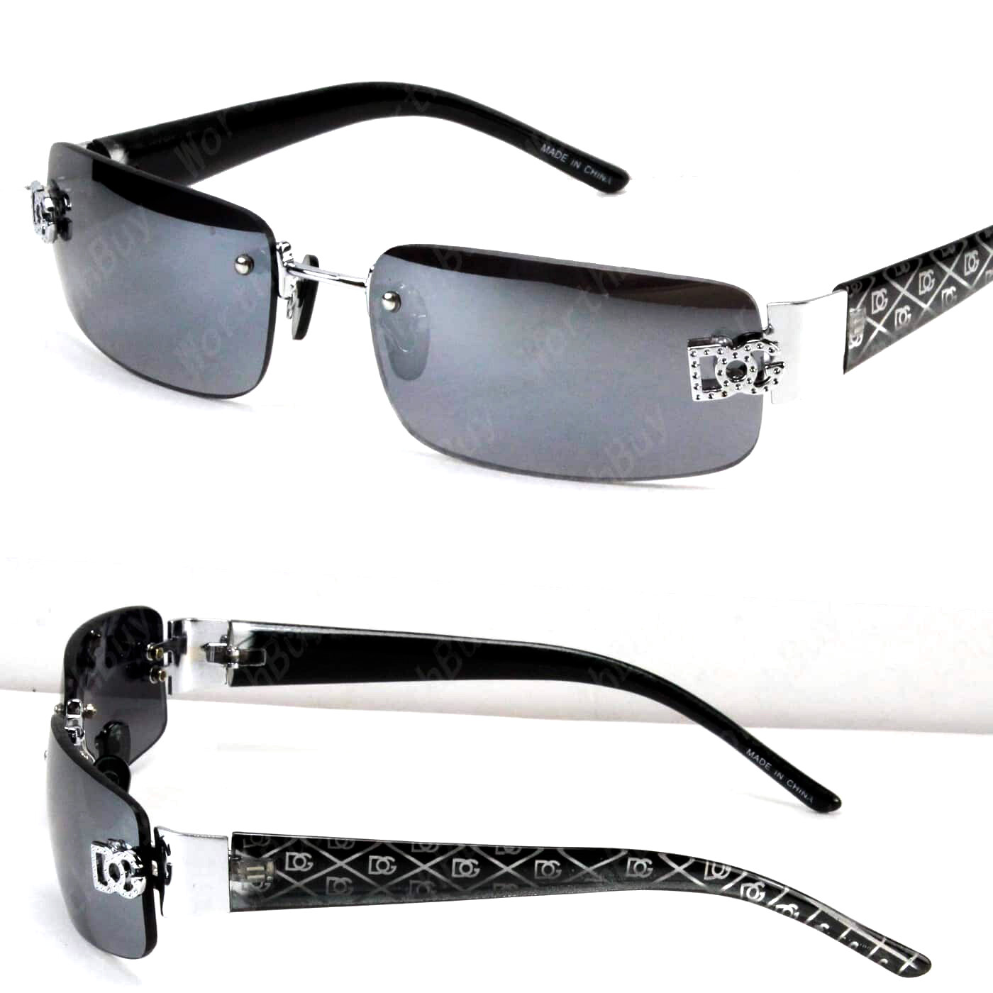Mens Womens Sunglasses Designer Shades Fashion Rimless Rectangular Wrap Around Mens Womens Sunglasses Designer Shades Fashion Rimless Rectangular Wrap Around