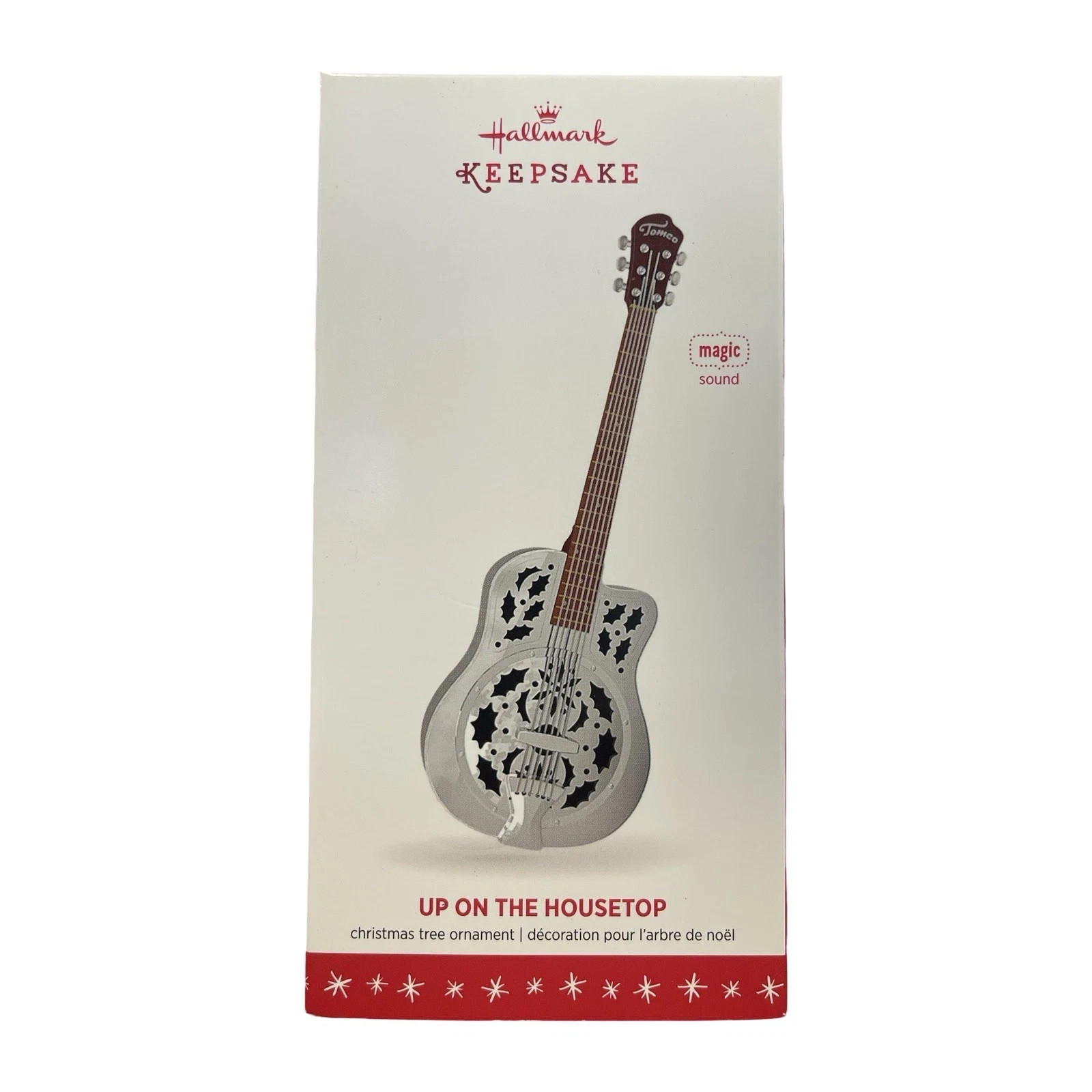 2016 Hallmark Keepsake Up On The Housetop' Magic Sound Guitar Ornament-A-12-1-11
