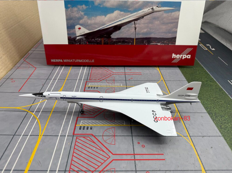 Herpa Wings 1/200 Aeroflot Tupolev TU 144D CCCP 77112 Diecast Aircraft Model