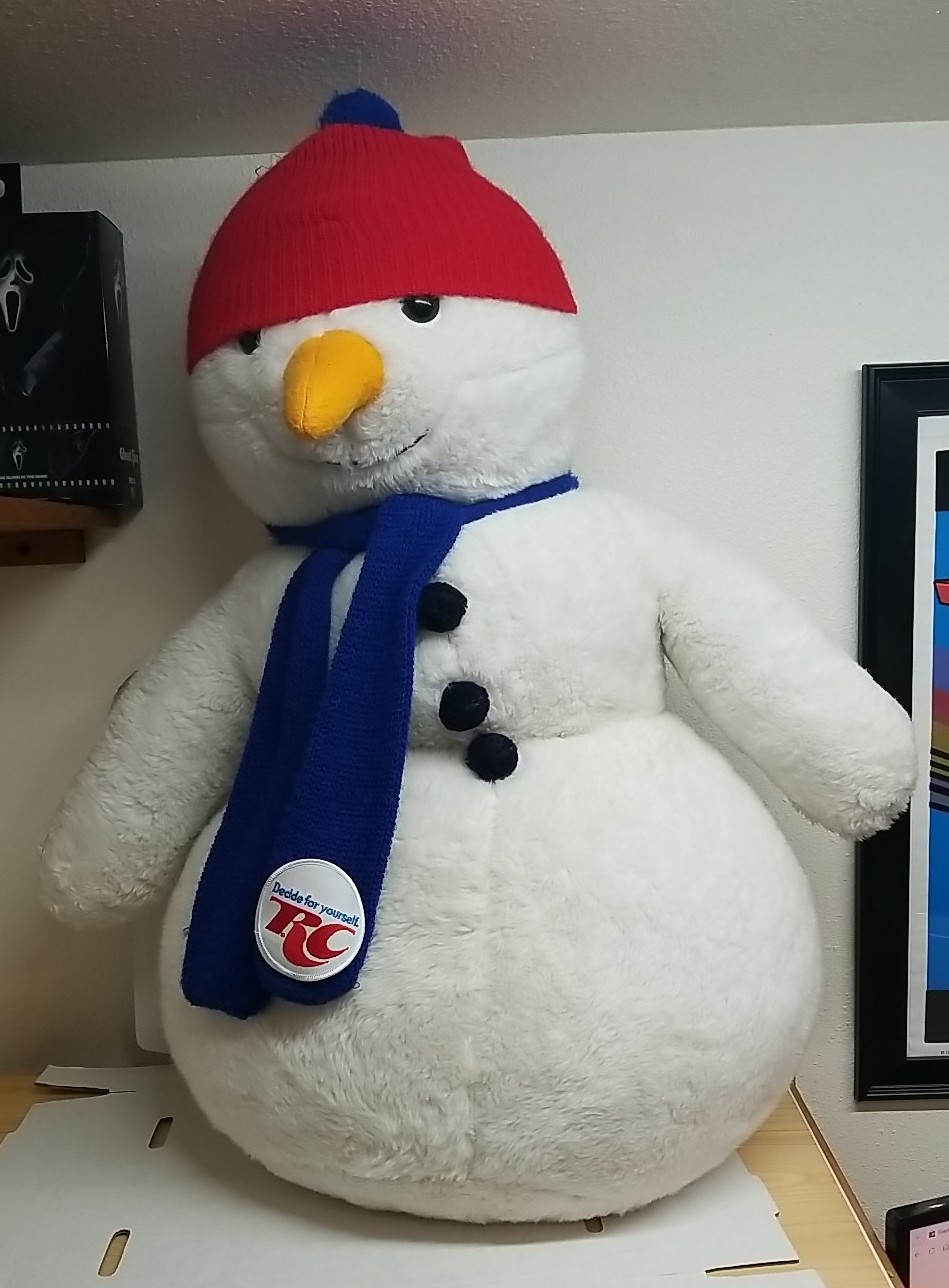 Vintage RC Cola Snowman by animal fair RARE HTF CHRISTMAS 32\ Vintage RC Cola Snowman by animal fair RARE HTF CHRISTMAS 32\