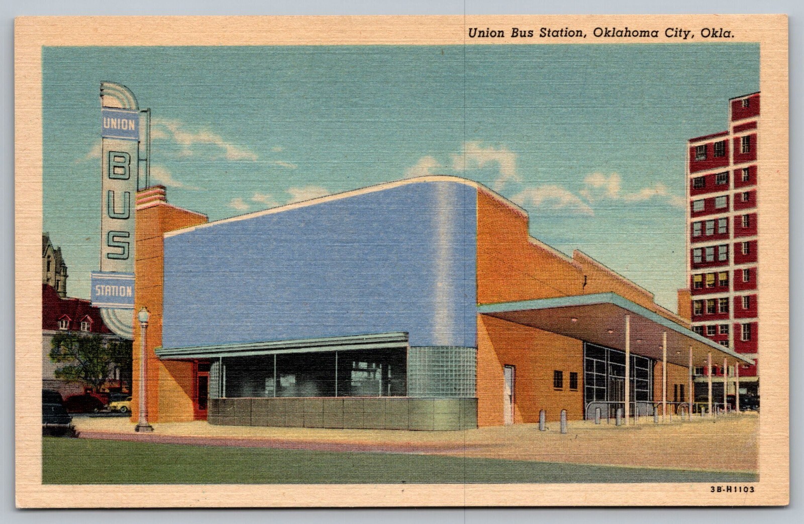 c1930 Union Bus Station Oklahoma City Oklahoma Linen Vintage Postcard Un-Posted c1930 Union Bus Station Oklahoma City Oklahoma Linen Vintage Postcard Un-Posted