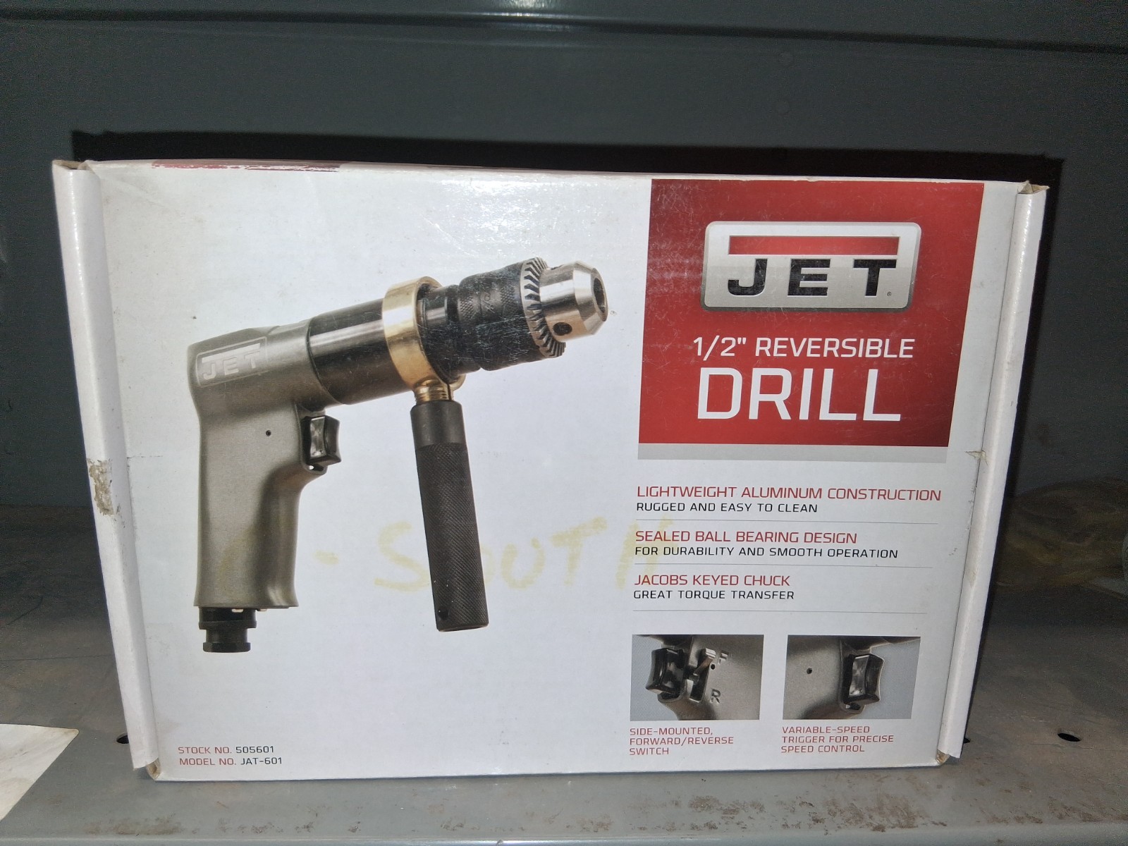 JET 1/2 Reversible Pneumatic Drill (Model JAT-601). Made In The USA JET 1/2 Reversible Pneumatic Drill (Model JAT-601). Made In The USA