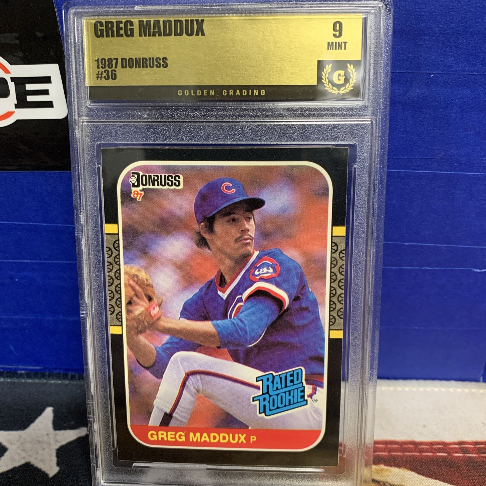 Greg Maddux 1987 Donruss RC #36 Rated Rookie Chicago Cubs. Graded Mint 9