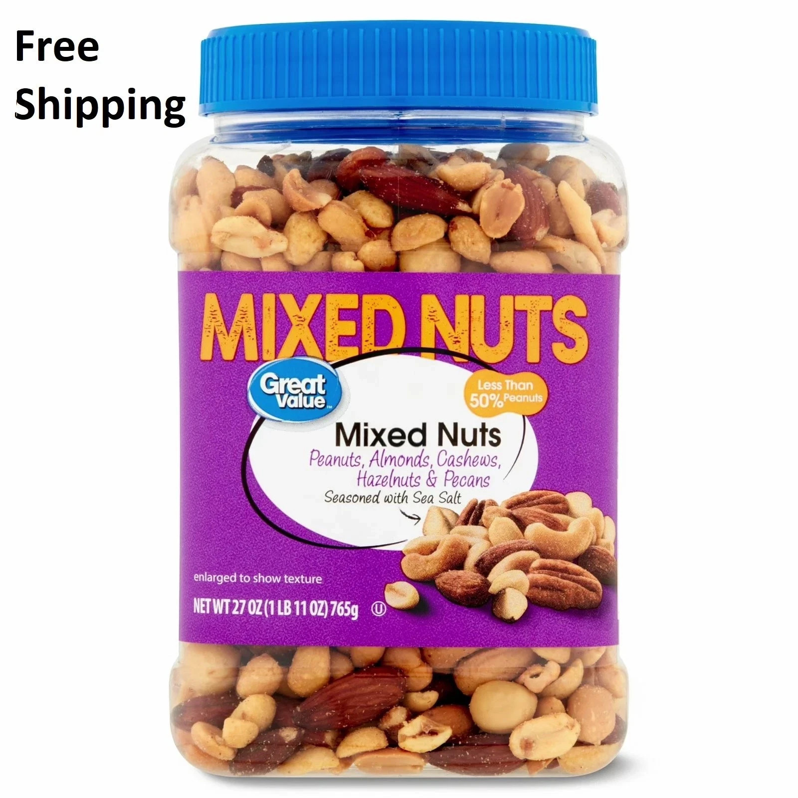 Great Value Mixed Nuts with Peanuts, 27 oz Great Value Mixed Nuts with Peanuts, 27 oz