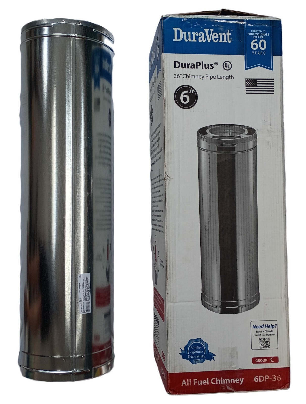 DuraPlus 6DP-36 Chimney Pipe 6\
