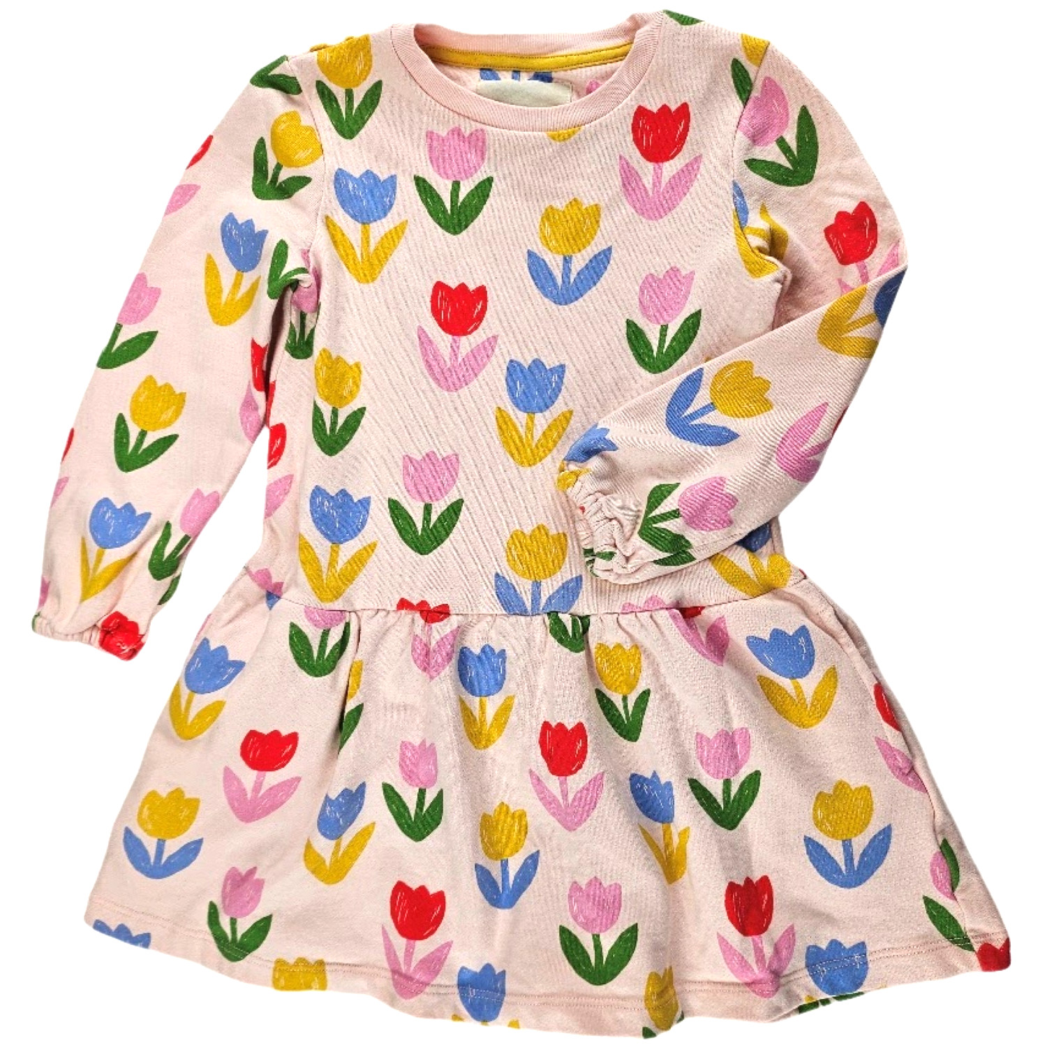 Mini Boden Girls Sz 6 7 Flower Sweatshirt Dress Tulip Pockets Long Sleeve LN Mini Boden Girls Sz 6 7 Flower Sweatshirt Dress Tulip Pockets Long Sleeve LN