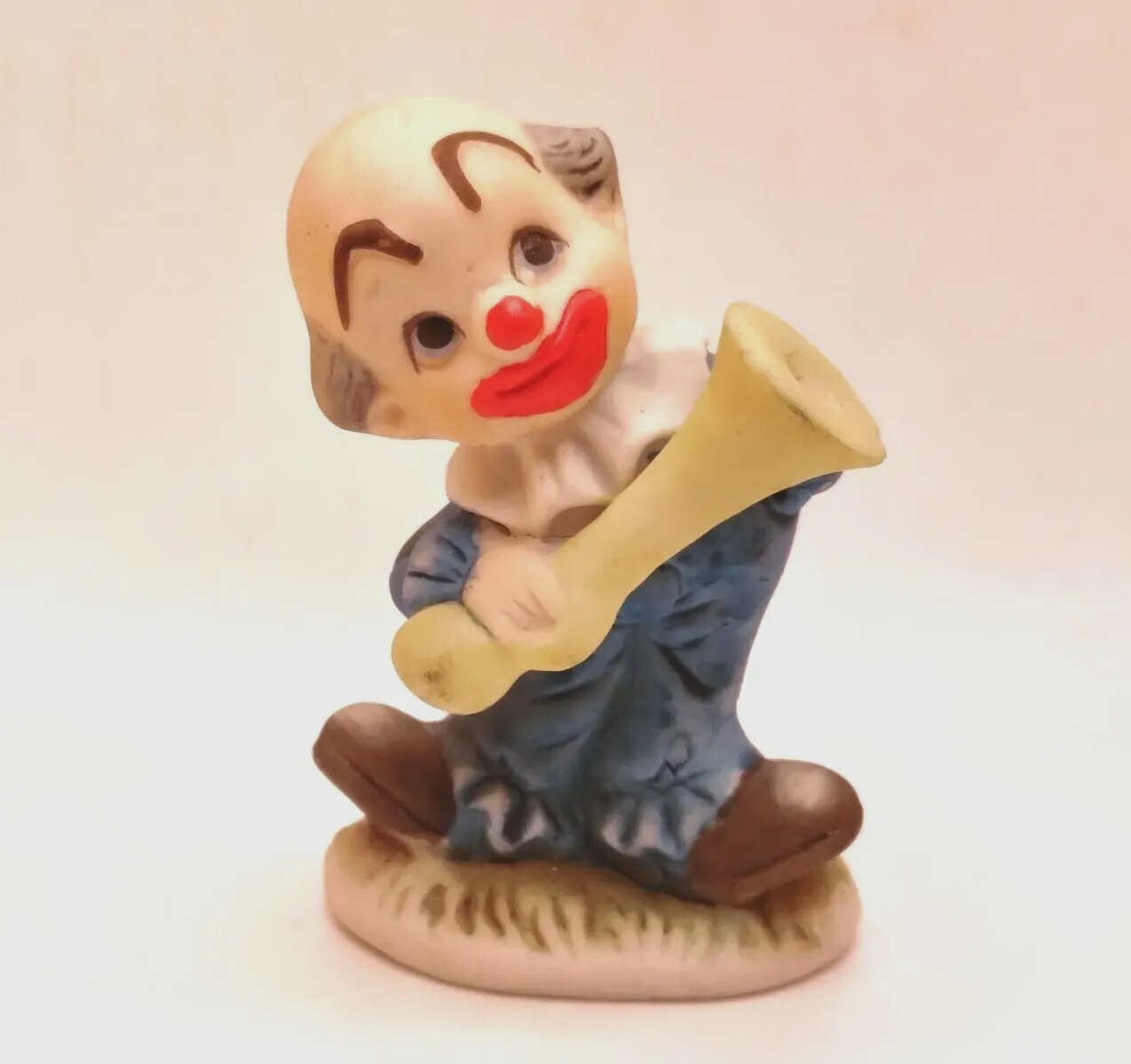 Vintage Enesco Circus Clown Figurine Clown With Horn 2.75