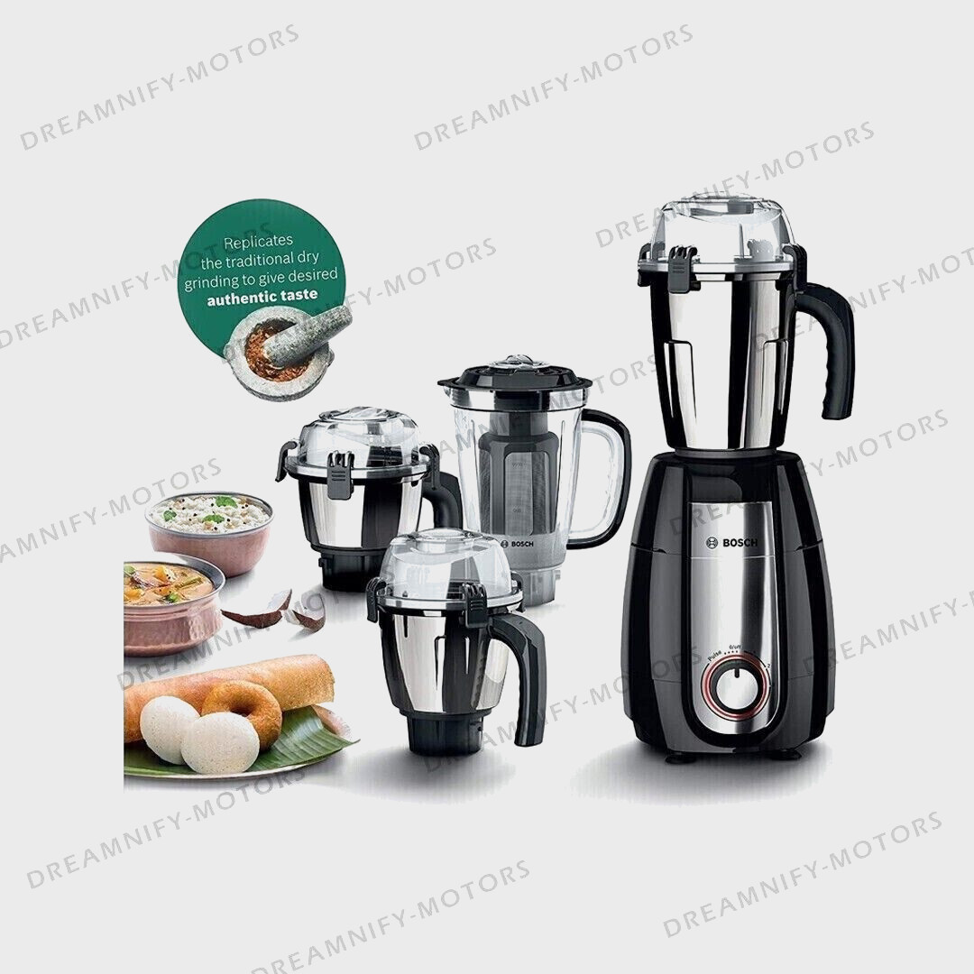 Bosch TrueMixx Pro 1000 W Mixer Grinder Black Steel 4 Jars With Universal Plug