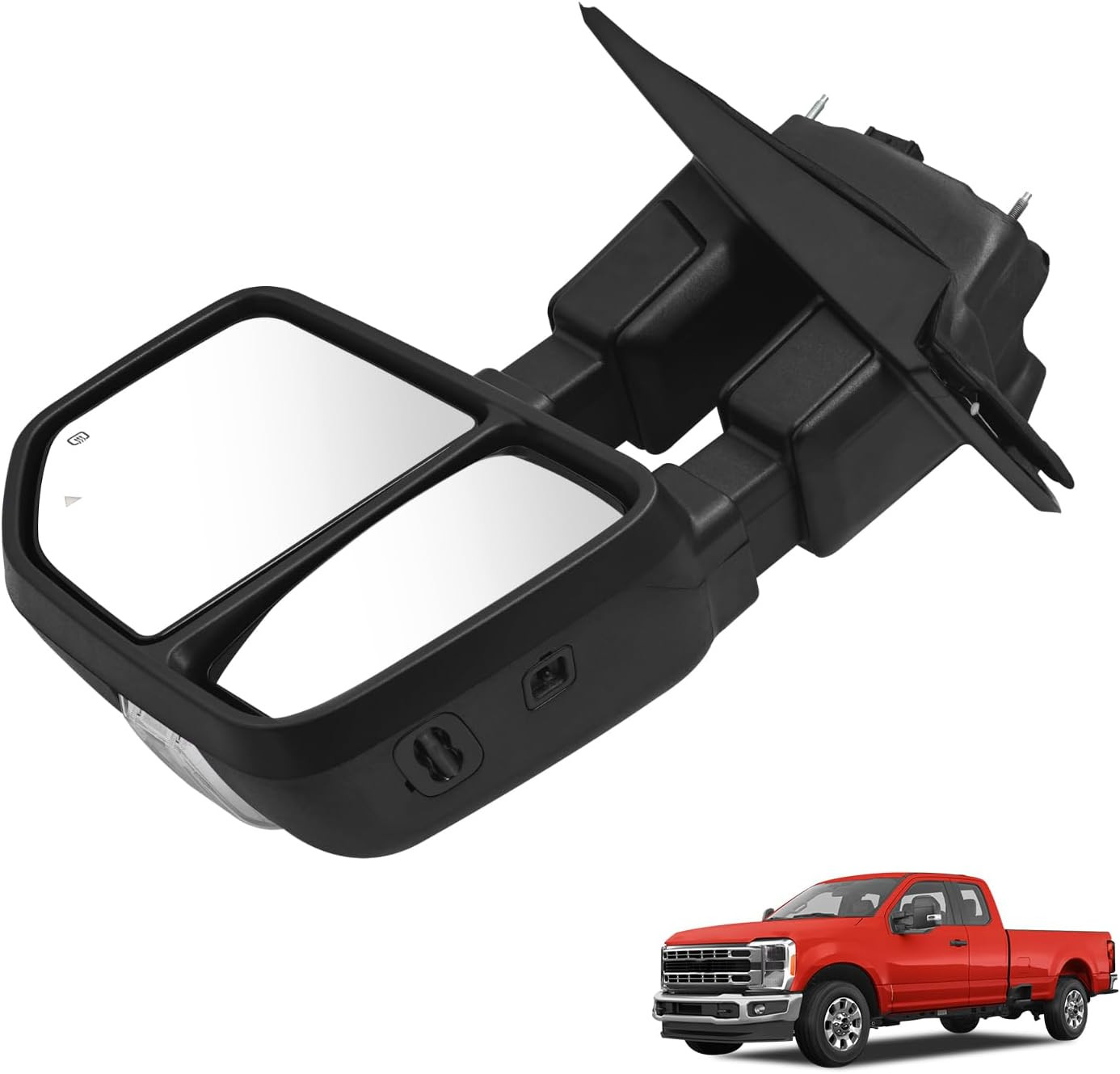 2023-2024 Ford F250 F350 F450 F600 Left Driver Side Tow Mirror–Compatible 2023-2024 Ford F250 F350 F450 F600 Left Driver Side Tow Mirror–Compatible